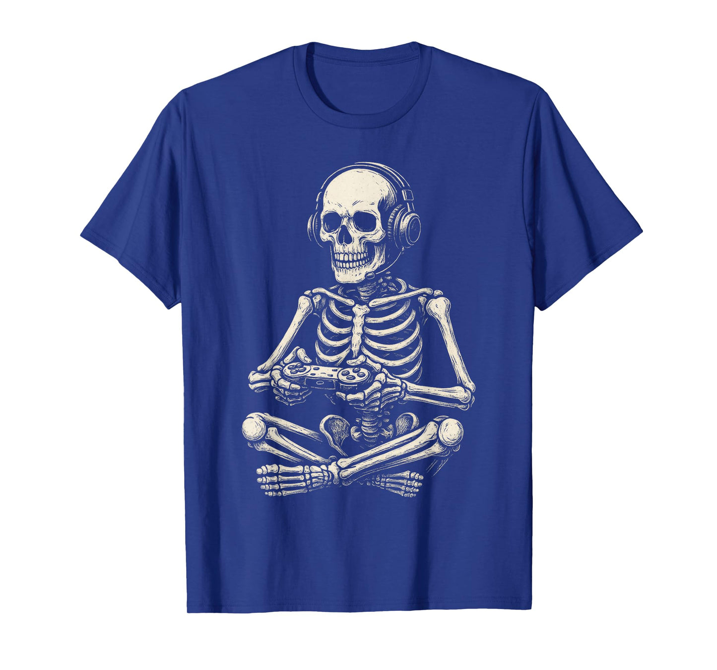 Halloween Skeleton Gamer Video Gaming Men Kids Tees Funny T-Shirt
