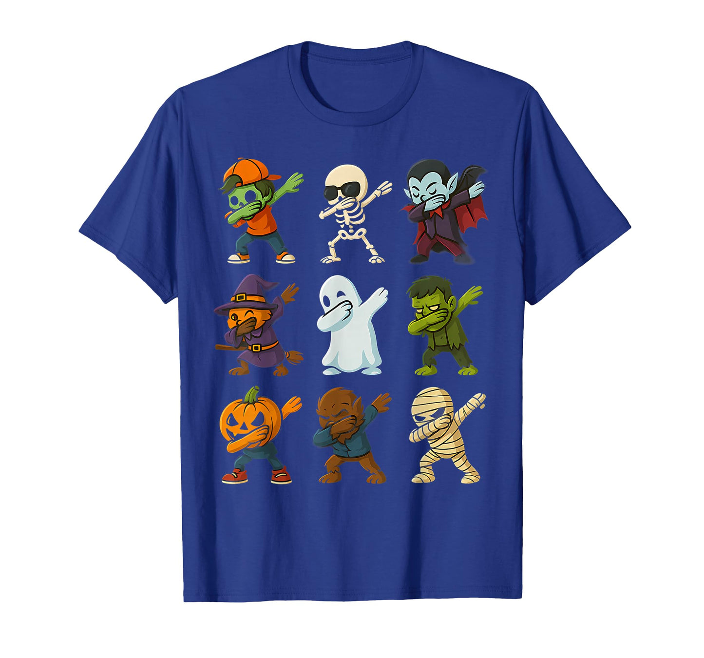 Skeleton Zombie Scary Pumpkin Mummy Dabbing Halloween Boys T-Shirt