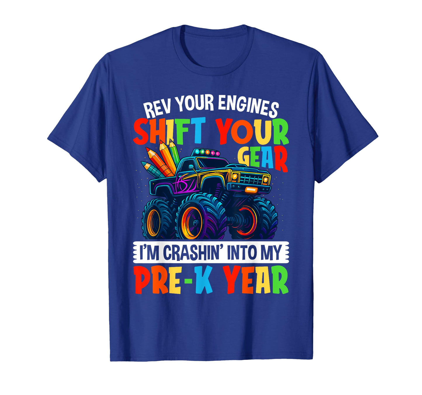 First Day Of School Shirt Pre-K Monster Truck Boys Kids T-Shirt