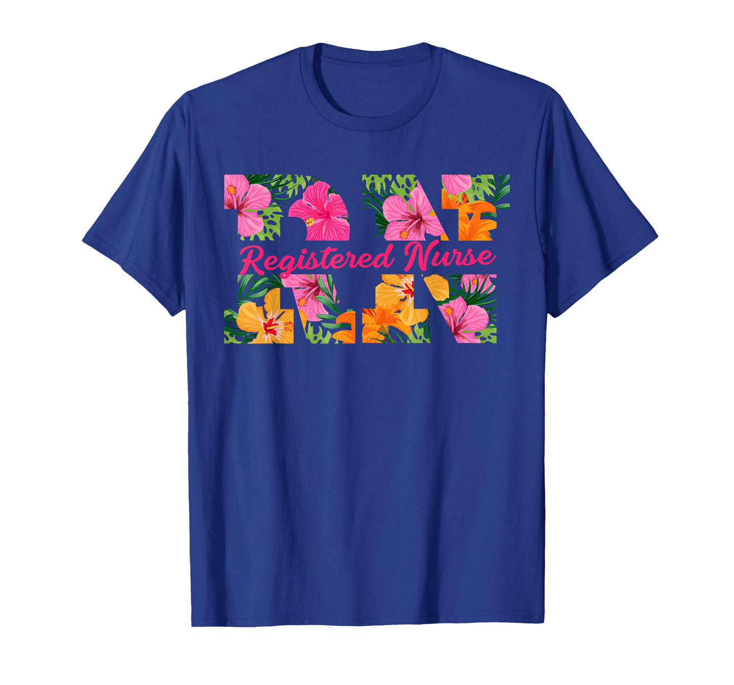 RN Aloha Nurse Tropical Flowers Summer Hawaii RN Beach Vibe T-Shirt