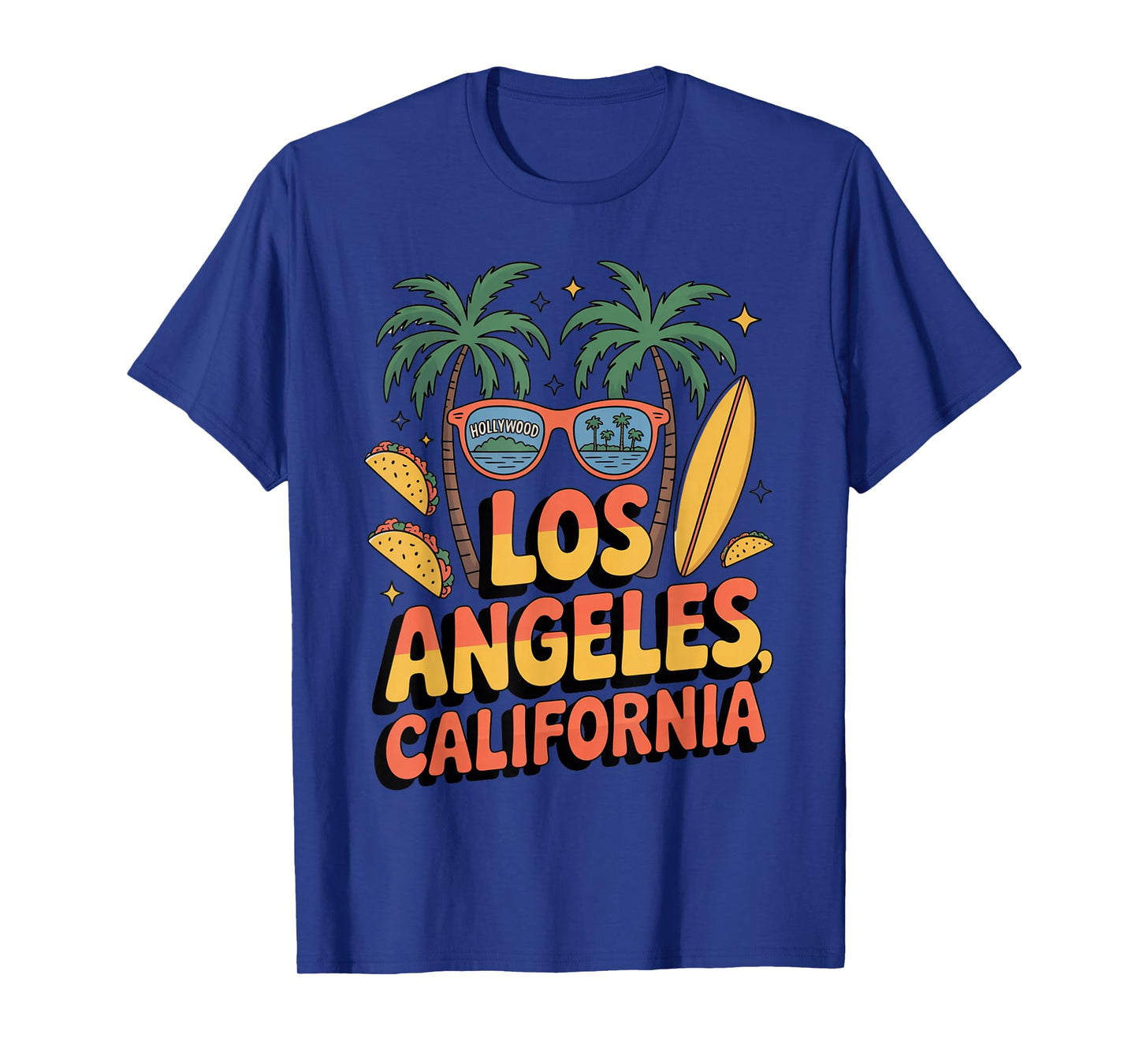 Los Angeles California Palm Trees Surfboard Souvenir T-Shirt