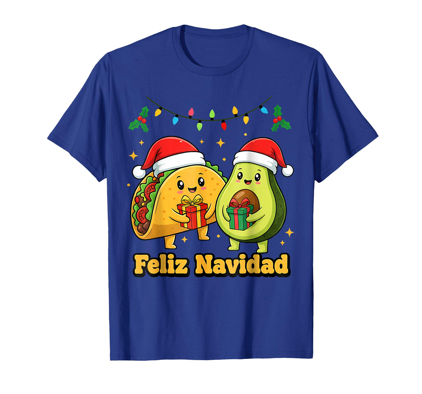 Feliz Navidad Avocado Tacos Mexican Xmas Family Matching T-Shirt