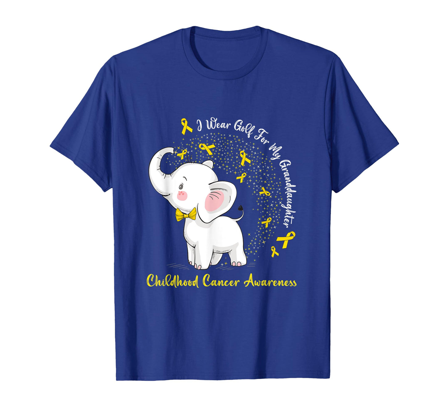 Elephant I Wear Gold For My Granddaughter Childhood Cancer T-Shirt