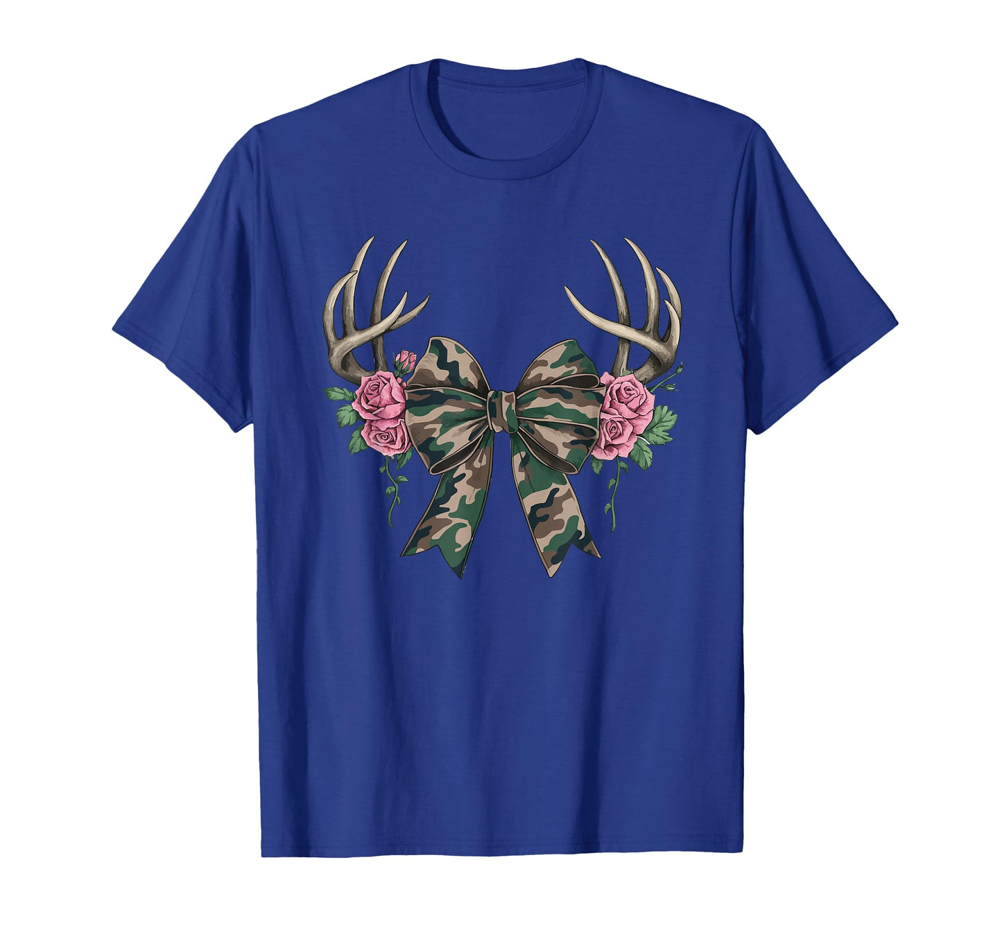 Coquette Camo Bow Camouflage Antlers Hunting Duck Women Girl T-Shirt