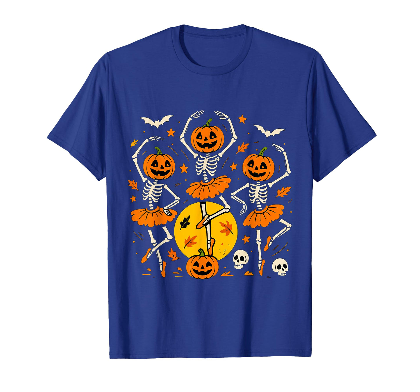 Ballet Pumpkin Skeleton Scary Halloween Men Women Boys Girl T-Shirt