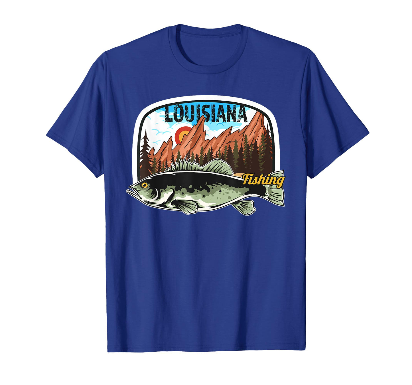 Fishing in Louisiana - Retro Nature Louisiana Fishing T-Shirt