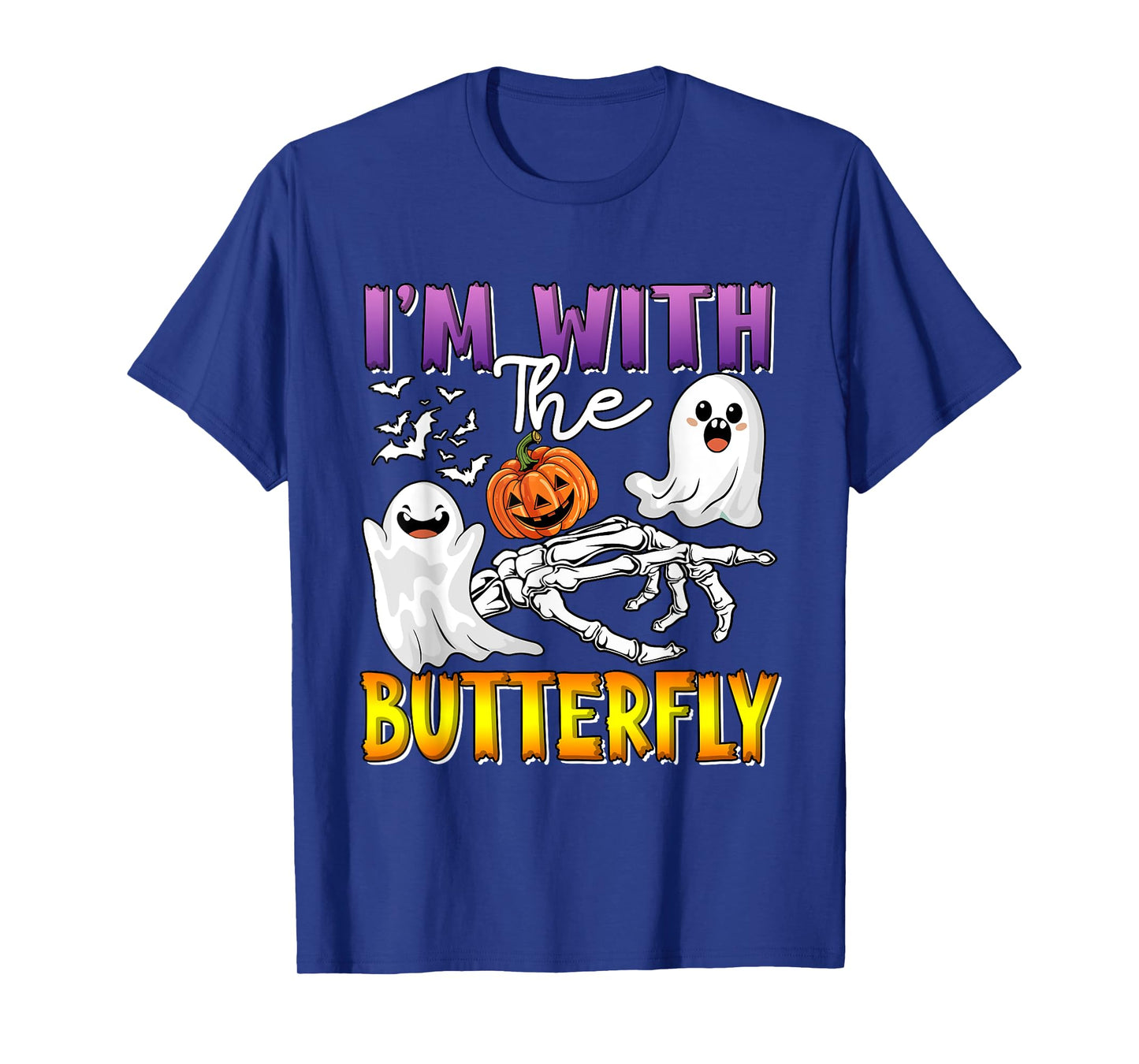 I'm with Butterfly Halloween Boo Ghost Funny Joke Single T-Shirt