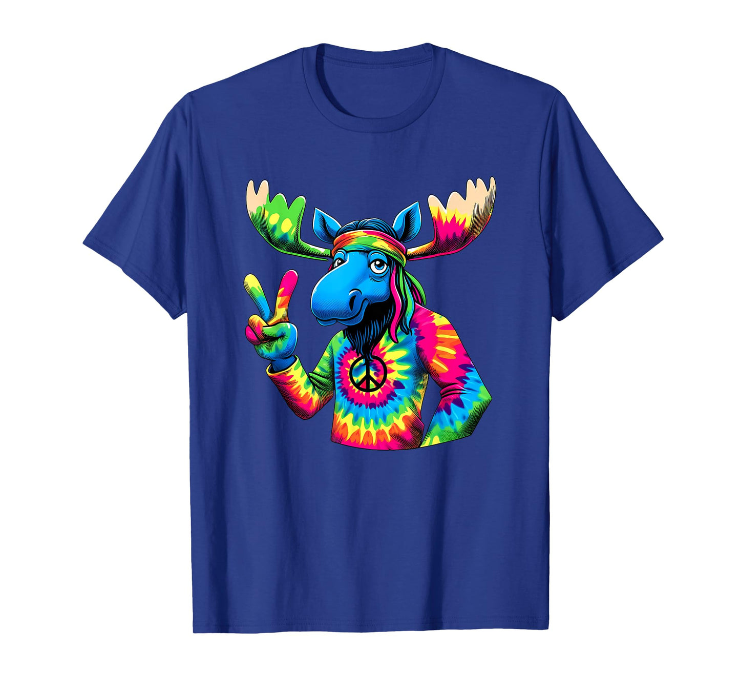 Peace Sign Tie Dye Moose T-Shirt