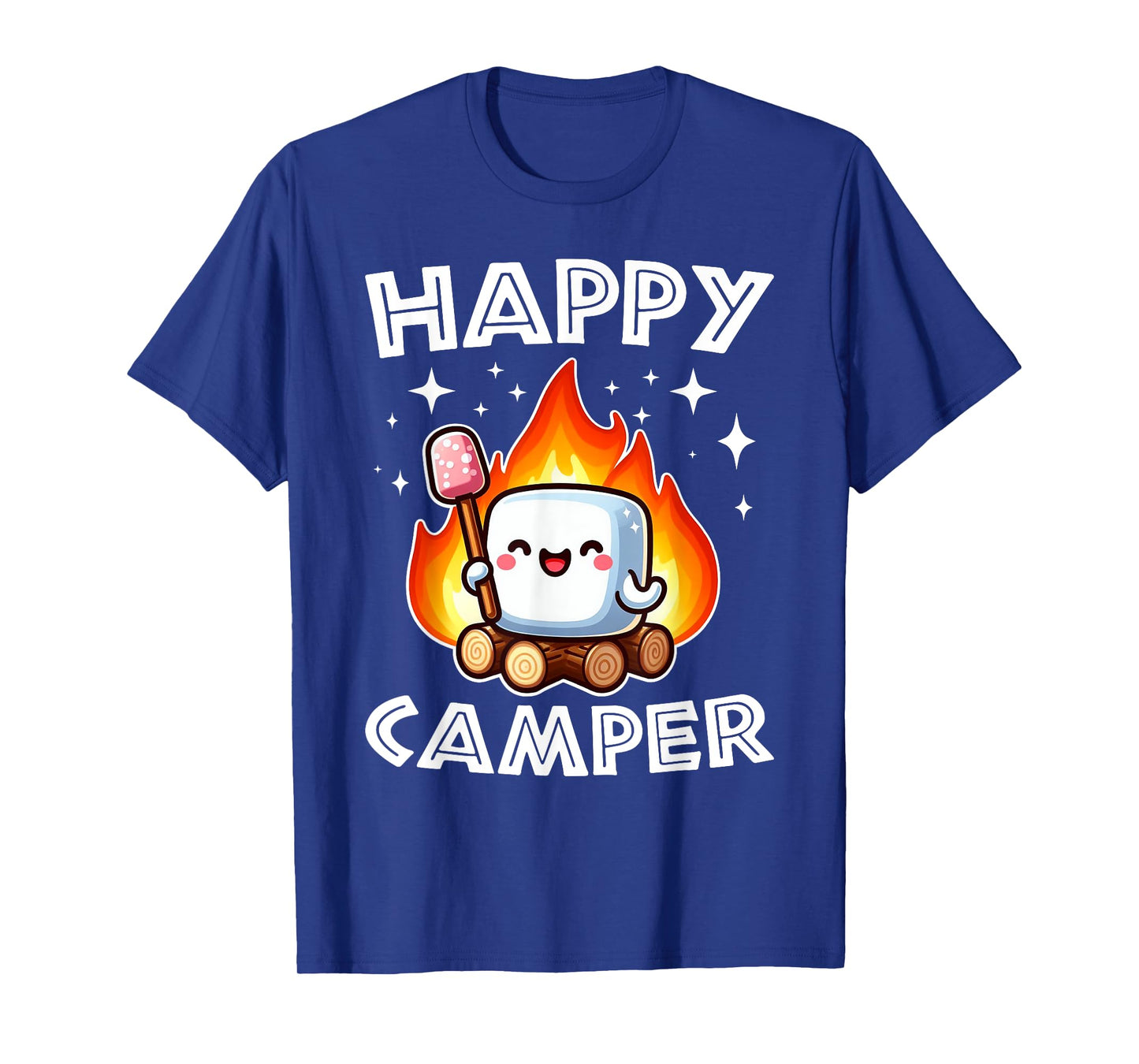 Happy Marshmallow Camper Cute Kids Girls Camp Camping Smores T-Shirt