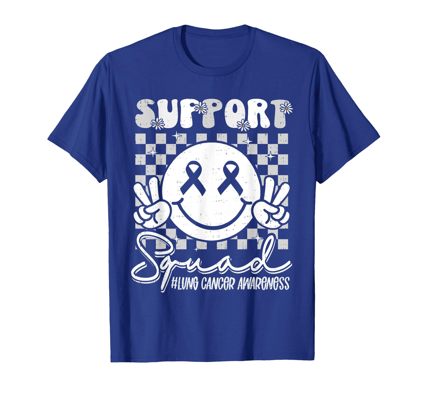 Support Lung Cancer Awareness Smile White Ribbon Girls Kids T-Shirt