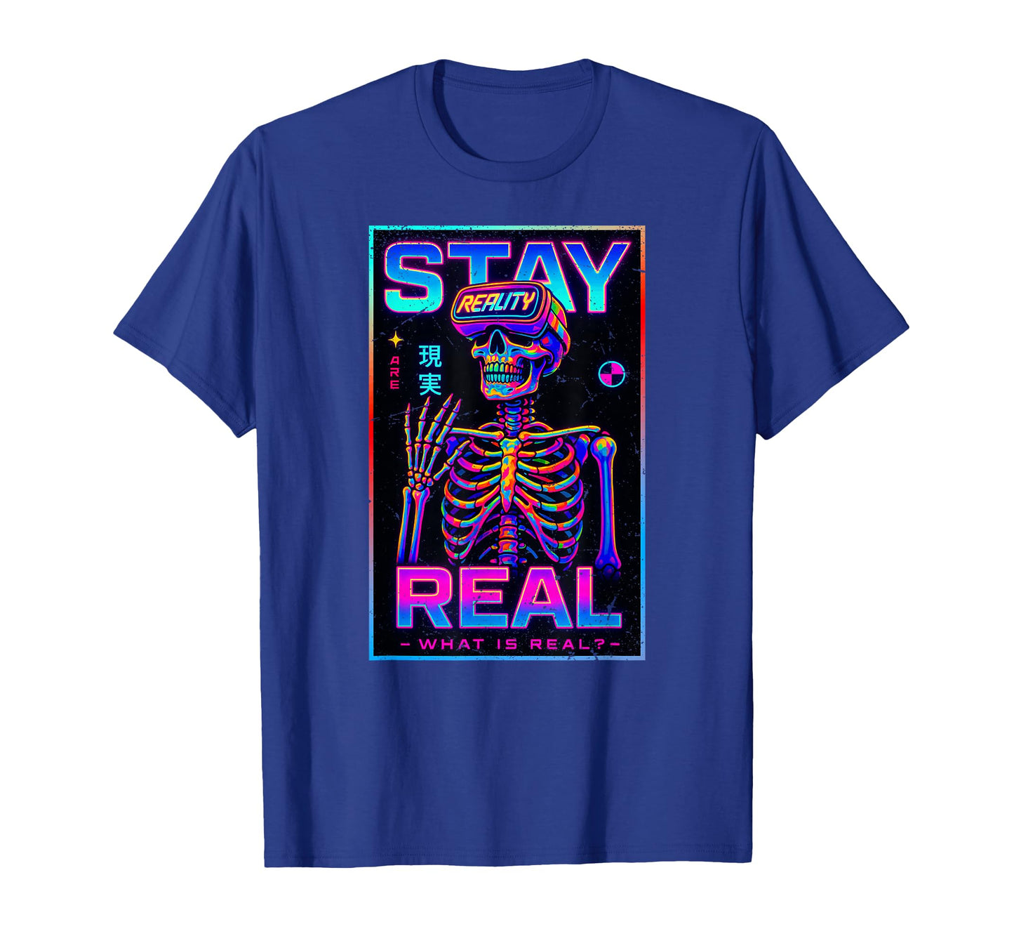 Skeleton Halloween VR Stay Real Colorful Boys Girls Kids T-Shirt