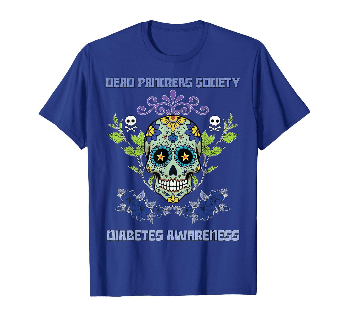 Dead Pancreas Society Sugarskull Diabetes Awareness T-Shirt
