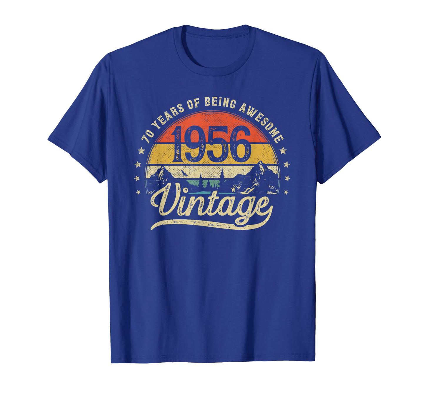 Vintage 1956 70 Years Old 70th Birthday T-Shirt - T-Shirt | Royal