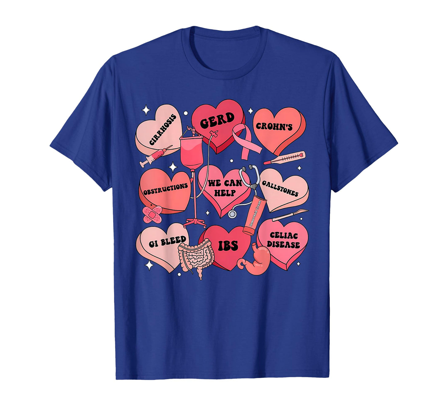 GI Nurse Valentine Hearts Candy Gastroenterology Endo Tech T-Shirt