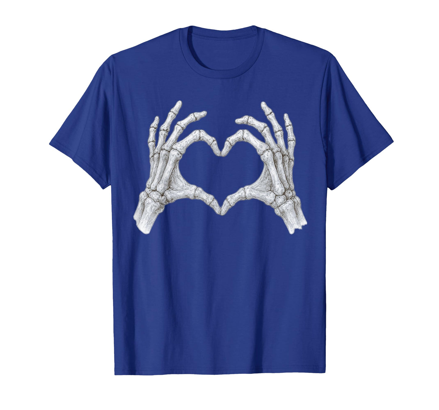 Skeleton Hands Heart Sign Retro Women Girl Halloween Costume T-Shirt