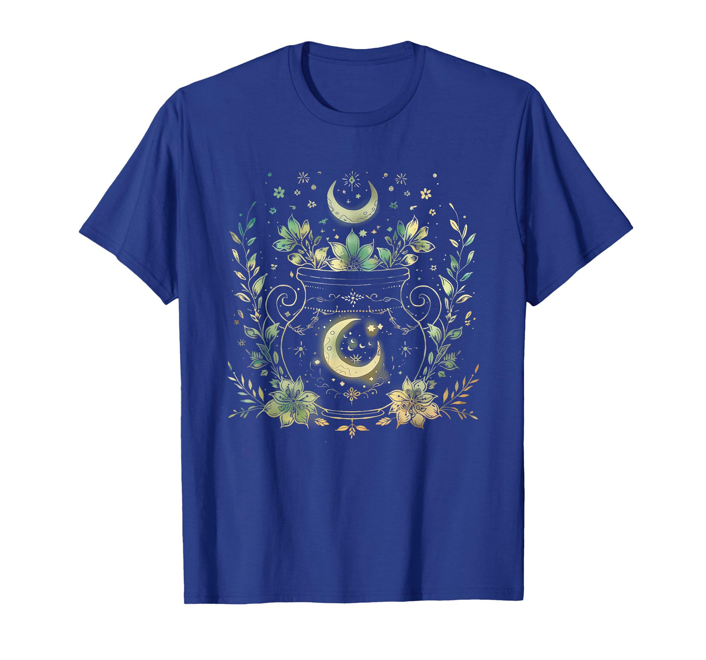 Vintage Witchy Wicca Witch Cauldron Crescent Moon Witchcraft T-Shirt