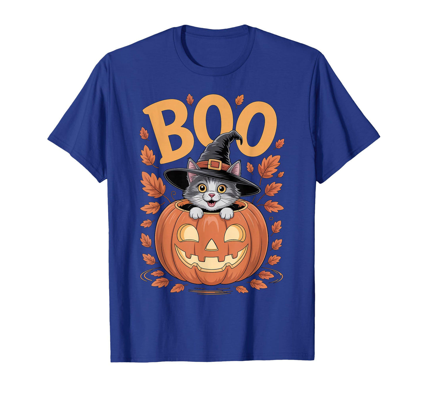 Cat Costume on Pumpkin Halloween Cat T-Shirt