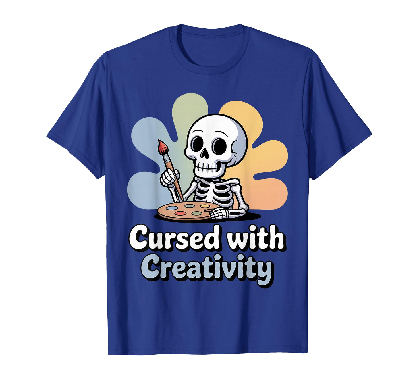 Cursed with Creativity Skeleton Painting T-Shirt