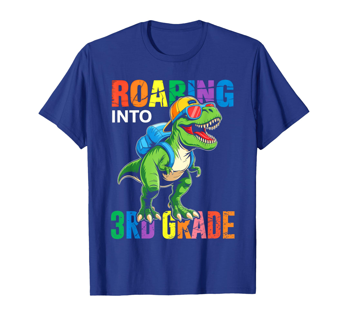 Roaring Into 3rd Grade Boys Dinosaur T Rex Back to School T-Shirt