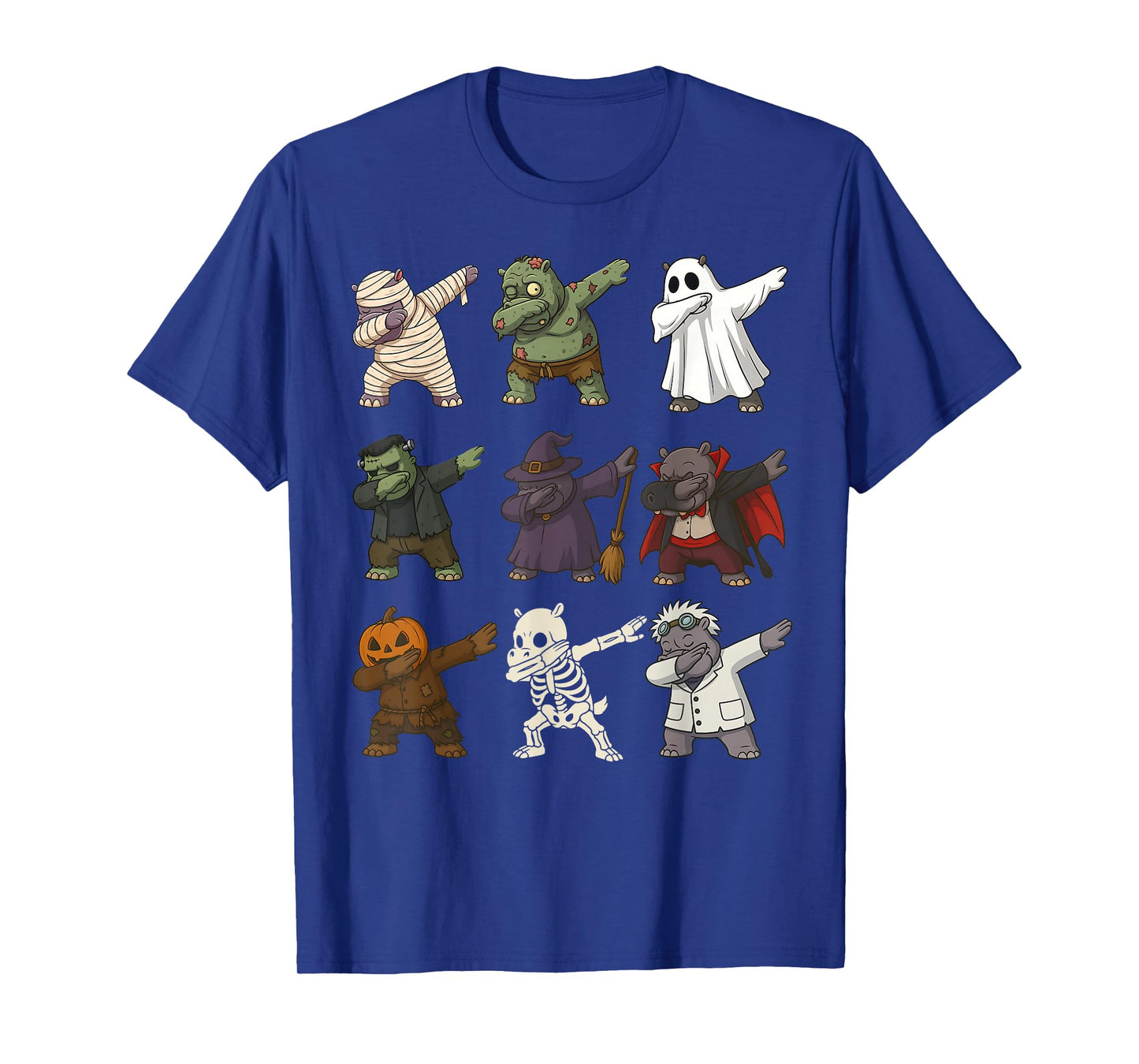 Dabbing Halloween Funny Hippo Ghost Witch Zombie Costume T-Shirt