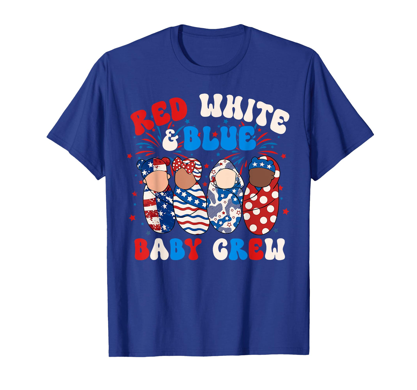Red White Blue Baby Crew 4th Of July Labor Delivery Nurse T-Shirt