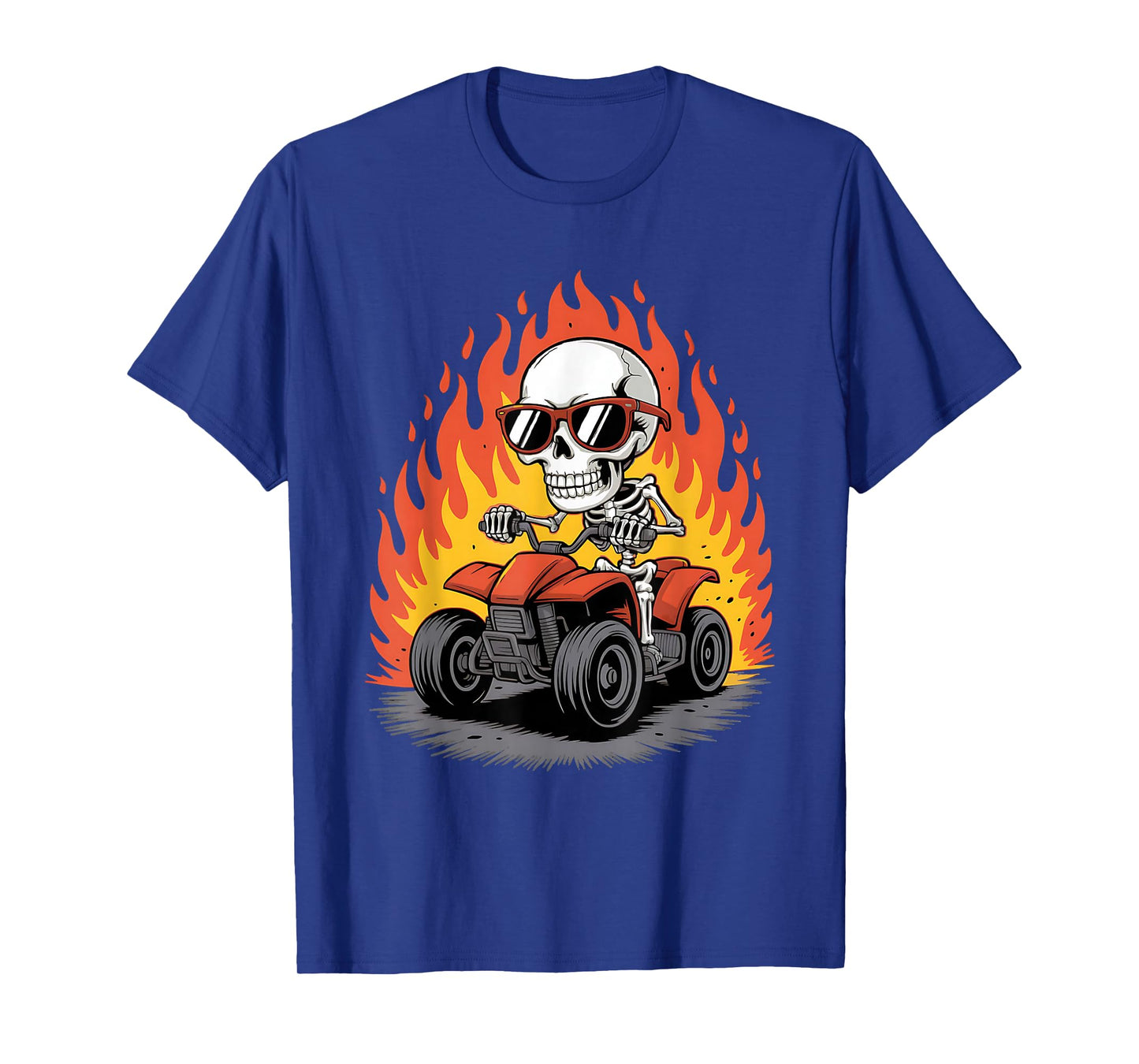 Halloween Skeleton Funny Shirt ATV Quad Bike for Teens Boys T-Shirt