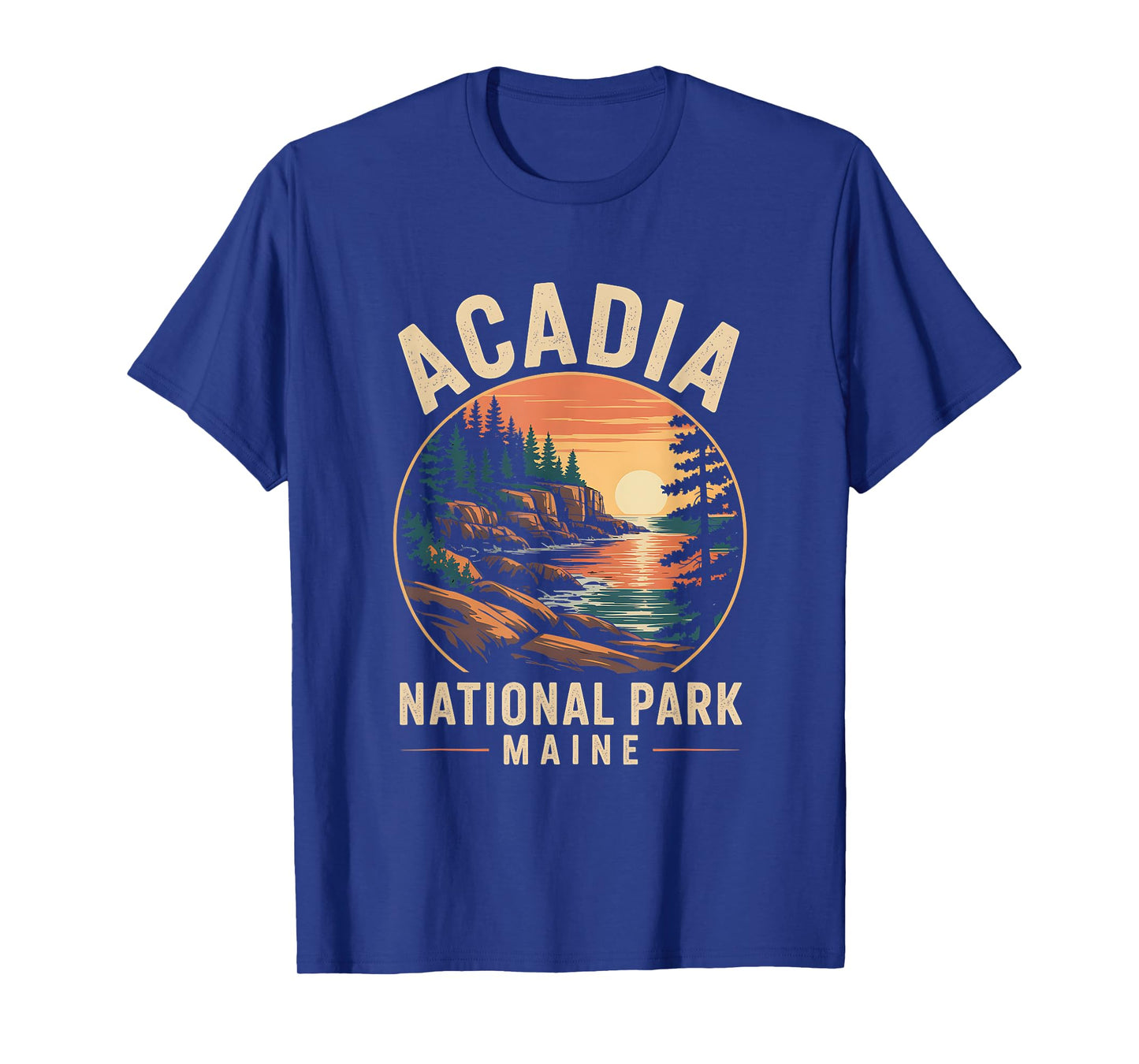 Retro Acadia National Park Maine Est 1916 Mens Womens Hiking T-Shirt