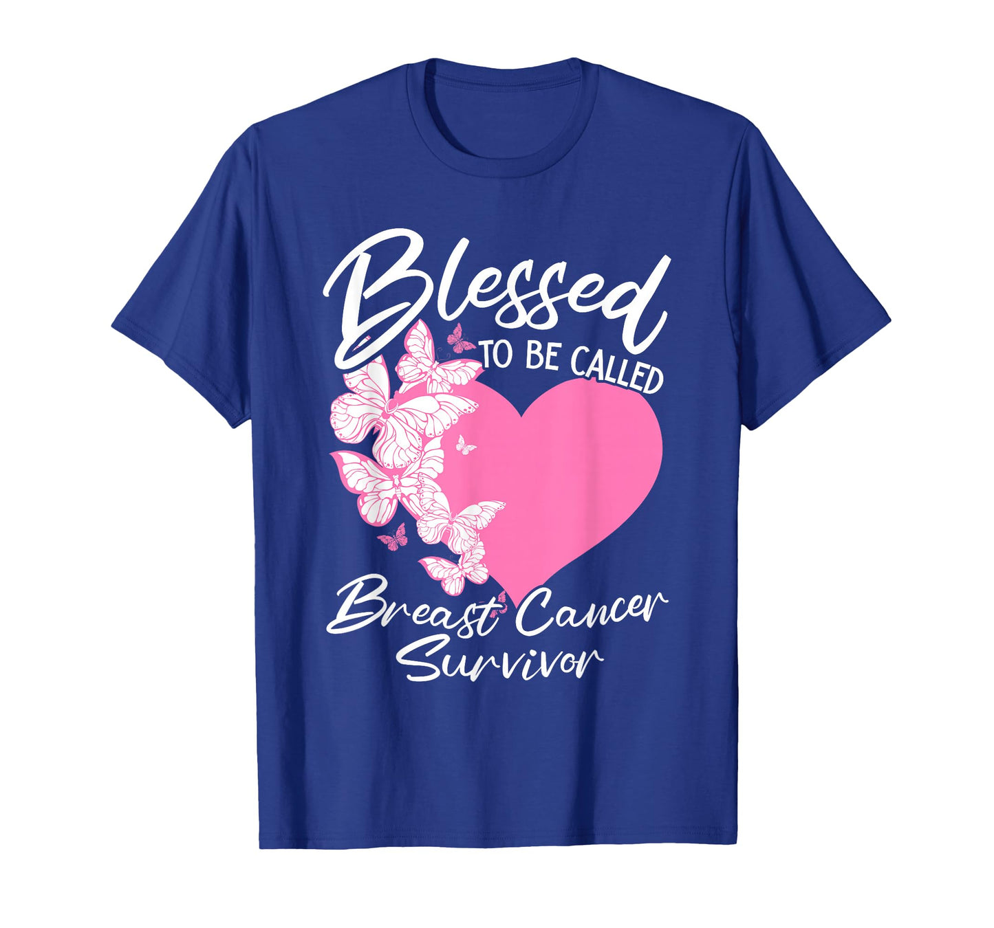 Blessed To Be Called Breast Cancer Survivor Pink Butterfly T-Shirt