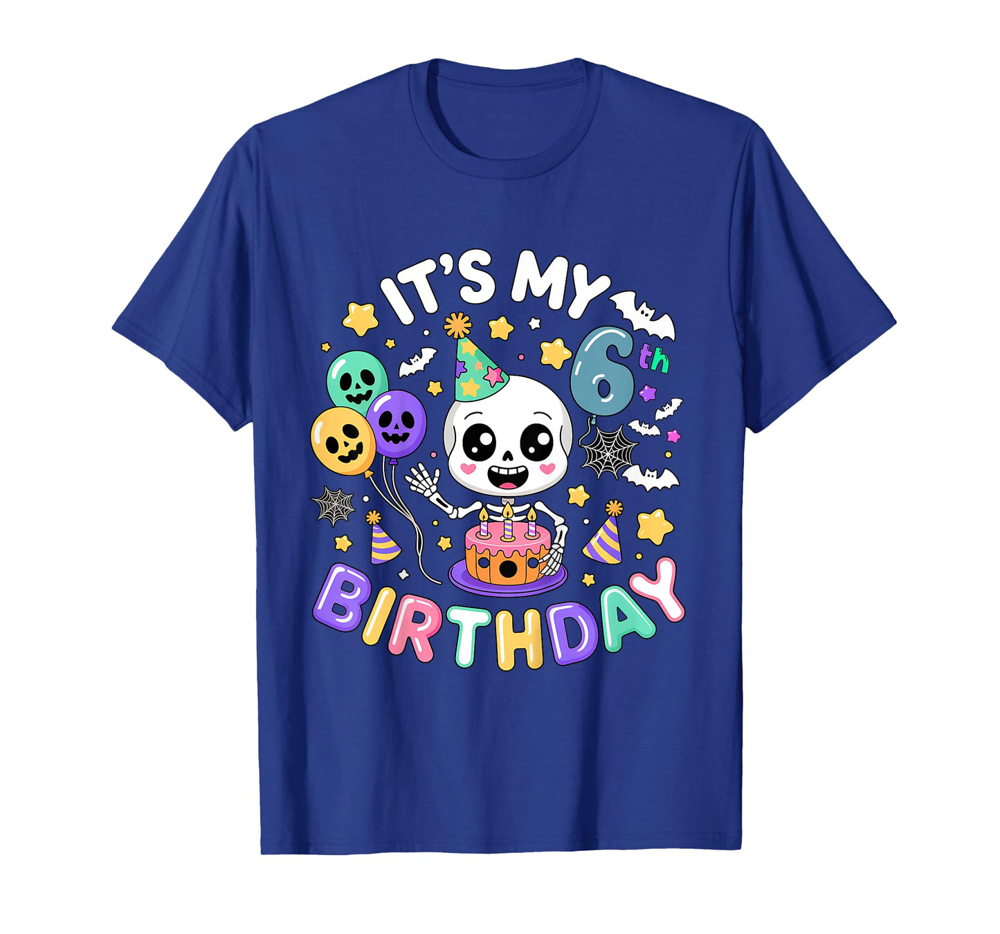Bruh Its My 6th Birthday Skeleton Halloween Boy Girl T-Shirt