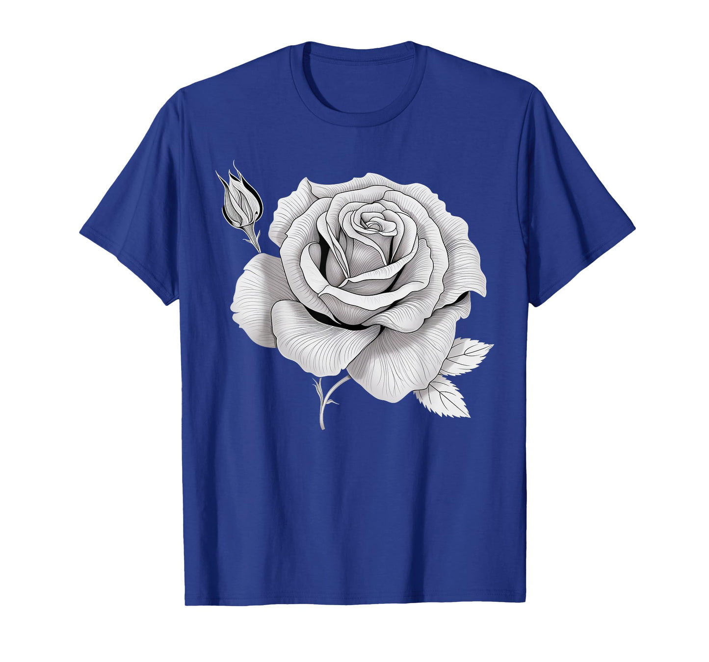 Minimalistic black and white Rose T-Shirt