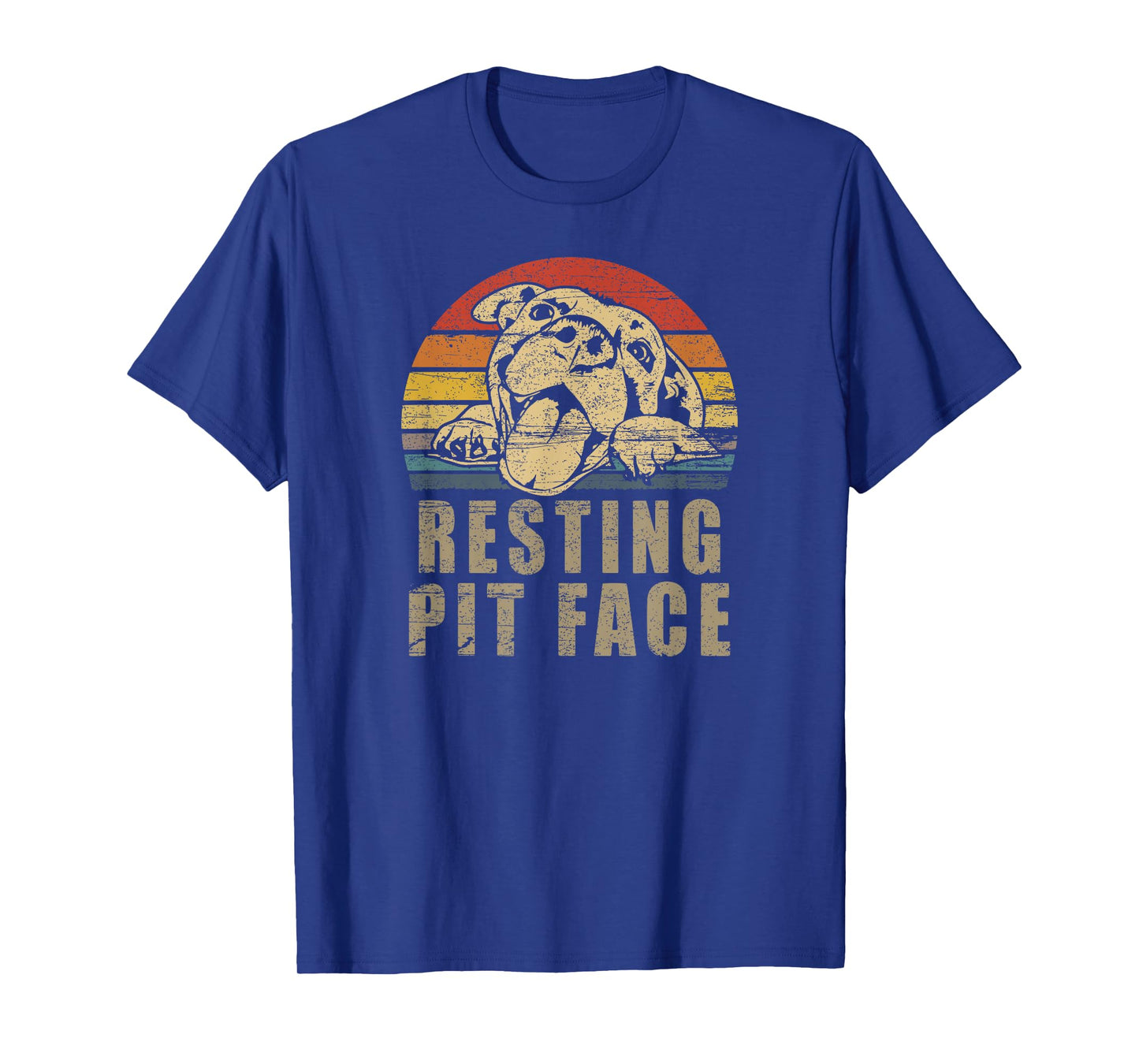 Pitbull Love - I Love My Pit Retro Vintage Resting Pit Face T-Shirt
