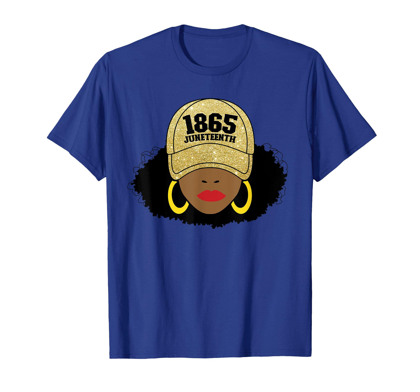 Juneteenth 1865 Black Freedom Afro Gold Women's Juneteenth T-Shirt
