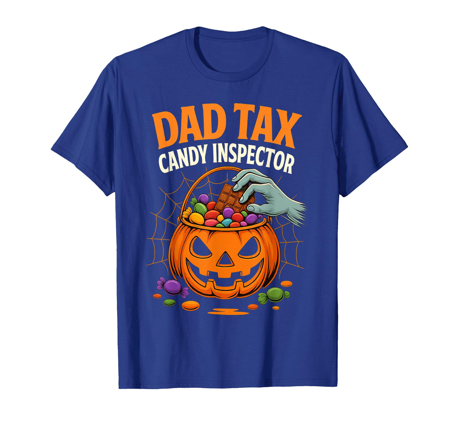 Dad Tax Candy Inspector Funny Skeleton Halloween Costume T-Shirt