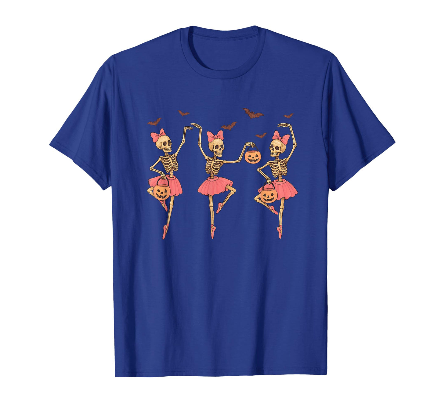 Cute Halloween Ballet Skeletons Pumpkin Ballerina Dance T-Shirt