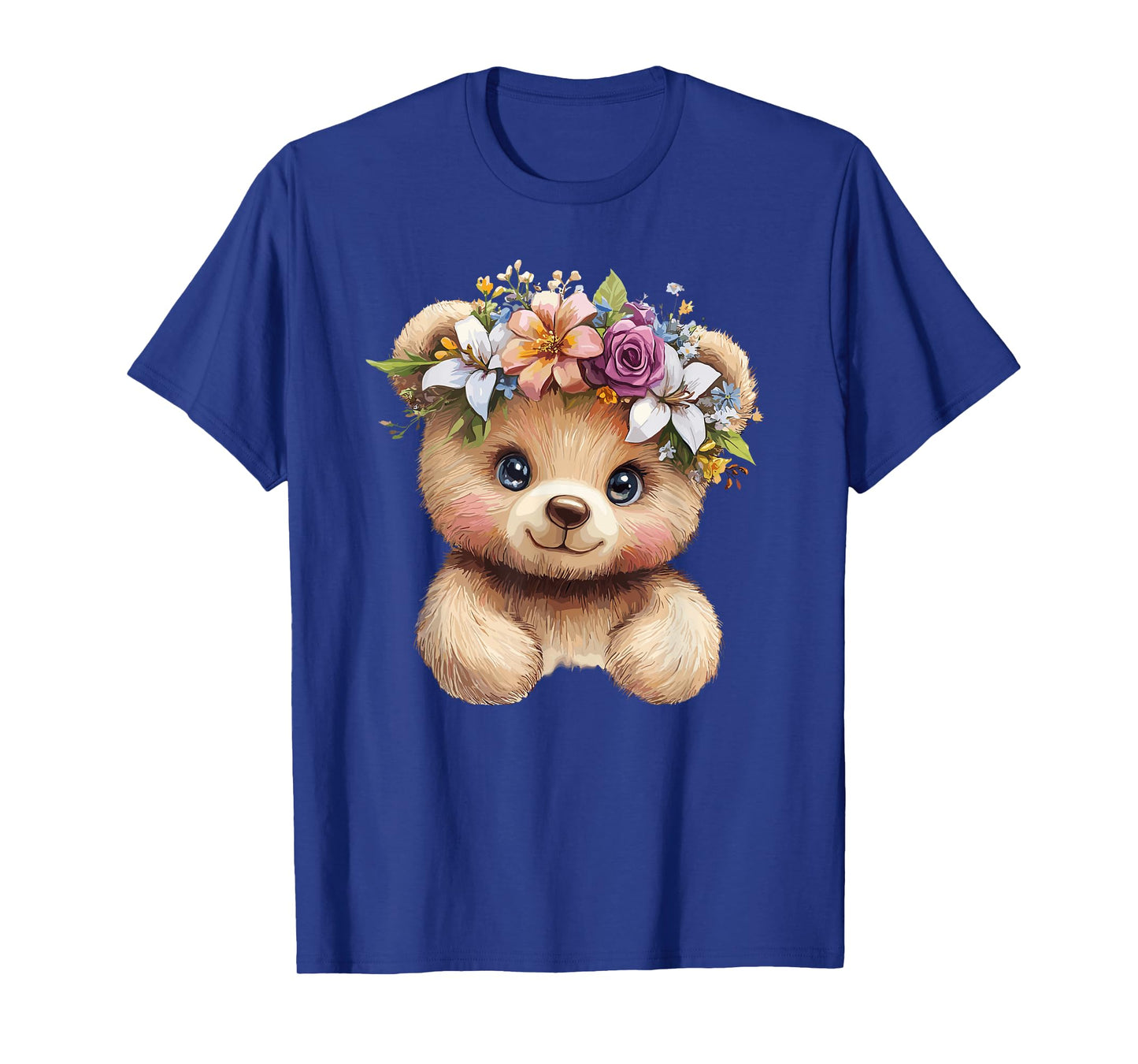Floral Crown Teddy Bear Illustration T-Shirt