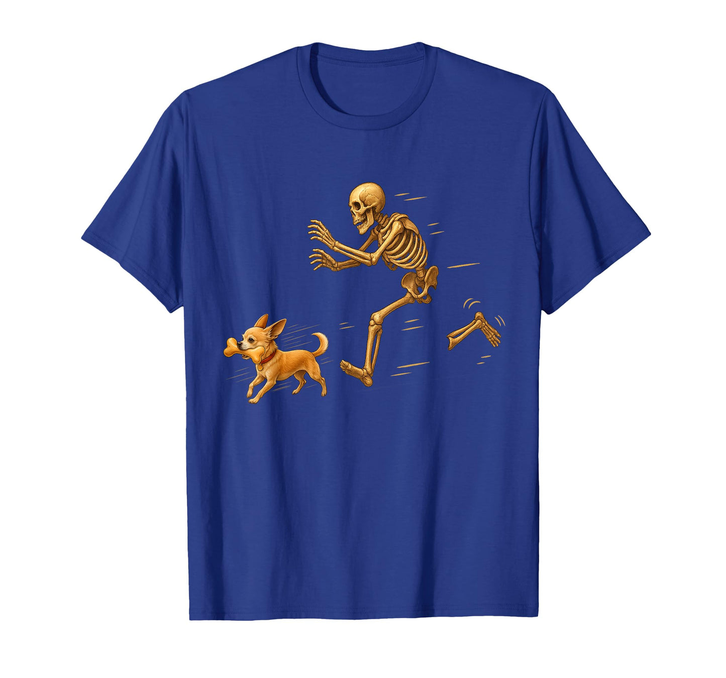 Funny Chihuahua Halloween Steal Bone Skeleton Chase Spooky T-Shirt