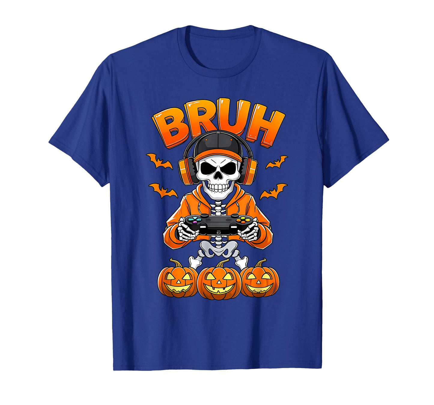 Bruh Skeleton Gamer Halloween Funny Gaming Costume T-Shirt