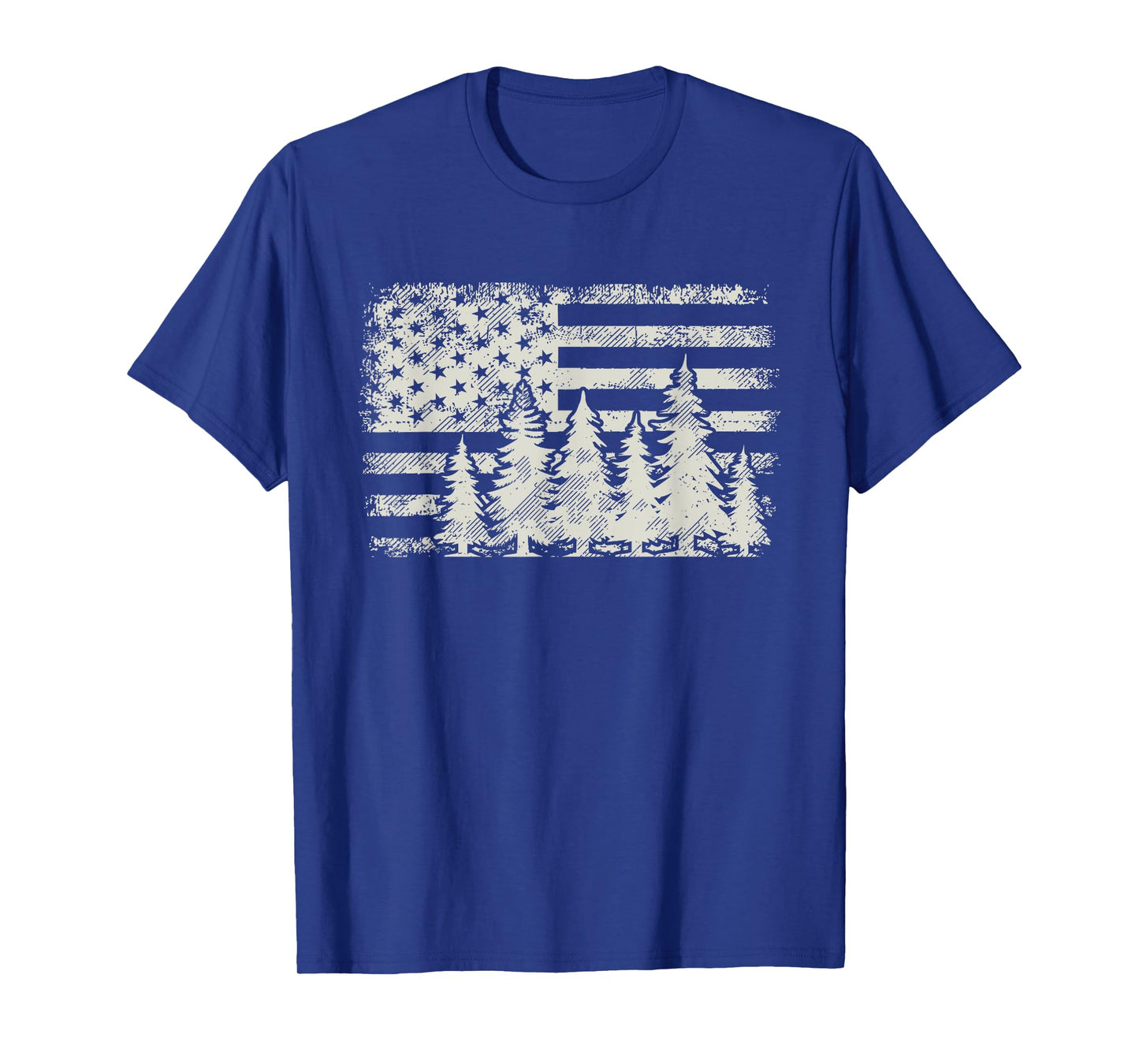 Trees USA Nature American Flag Forest T-Shirt