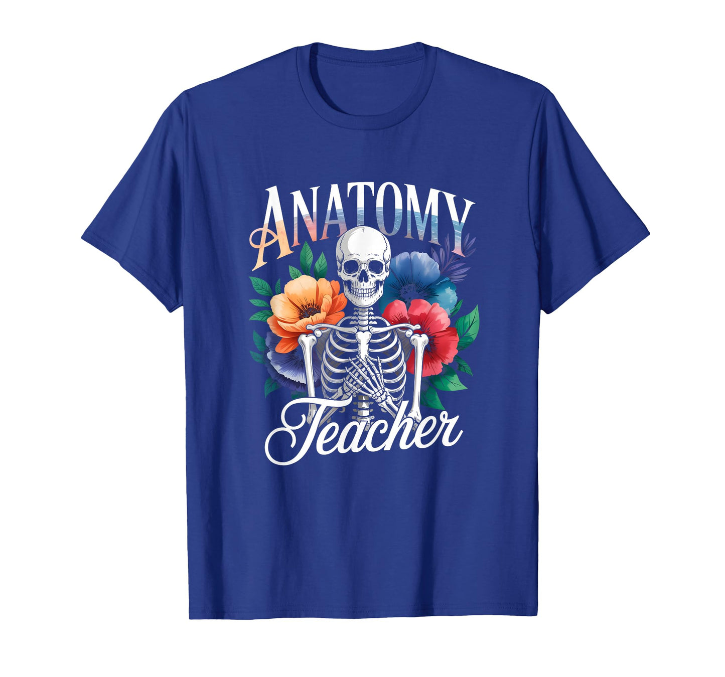 Halloween Anatomy Teacher Floral Skeleton Bouquet T-Shirt