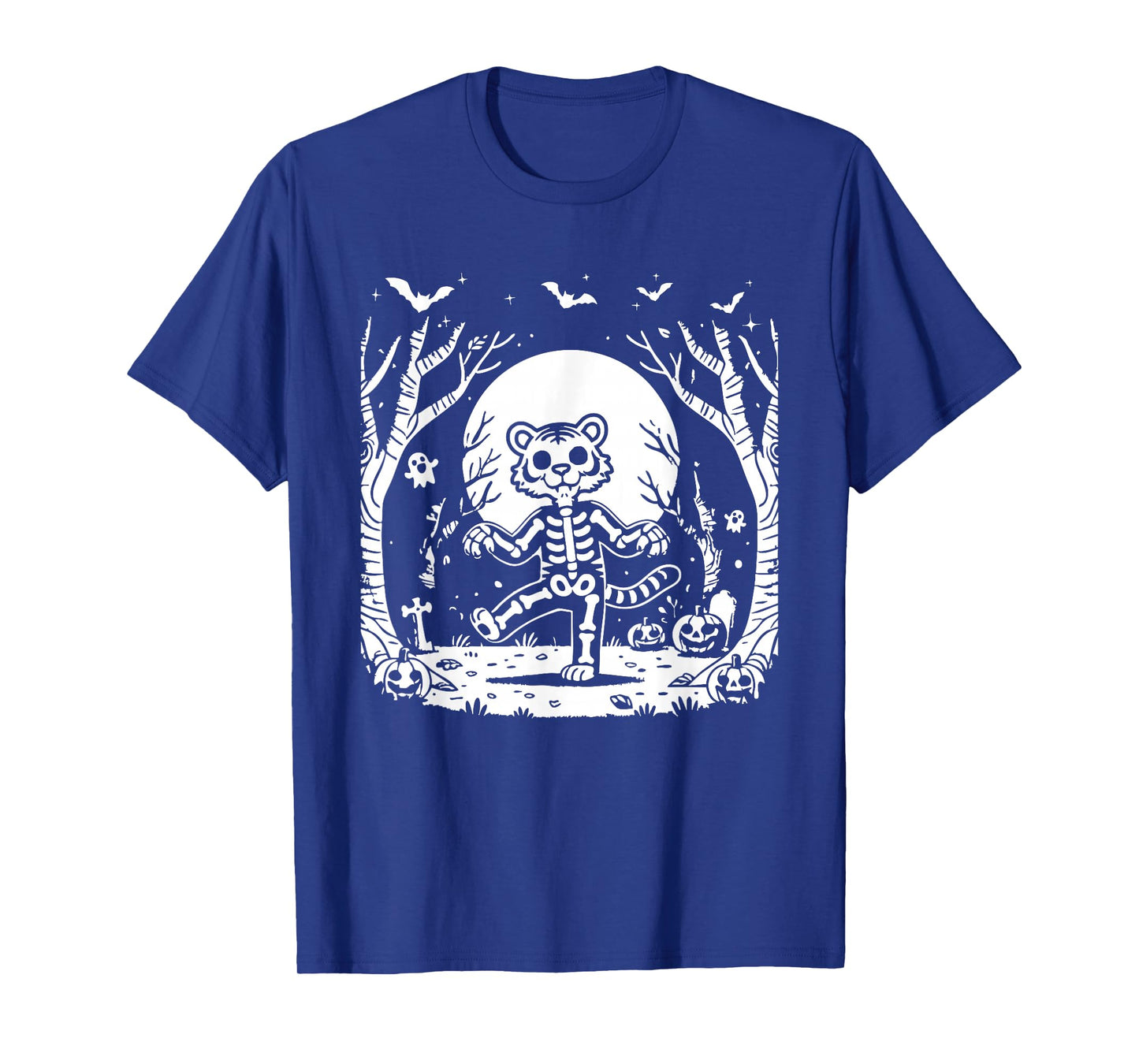 Cute Tiger Skeleton for Halloween Spooky Season Tiger Lover T-Shirt
