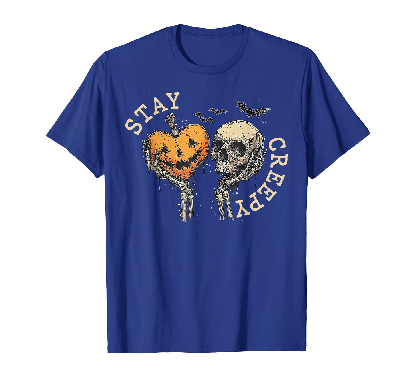 Stay Creepy Dripping Heart Halloween Skeleton Hand Spooky T-Shirt