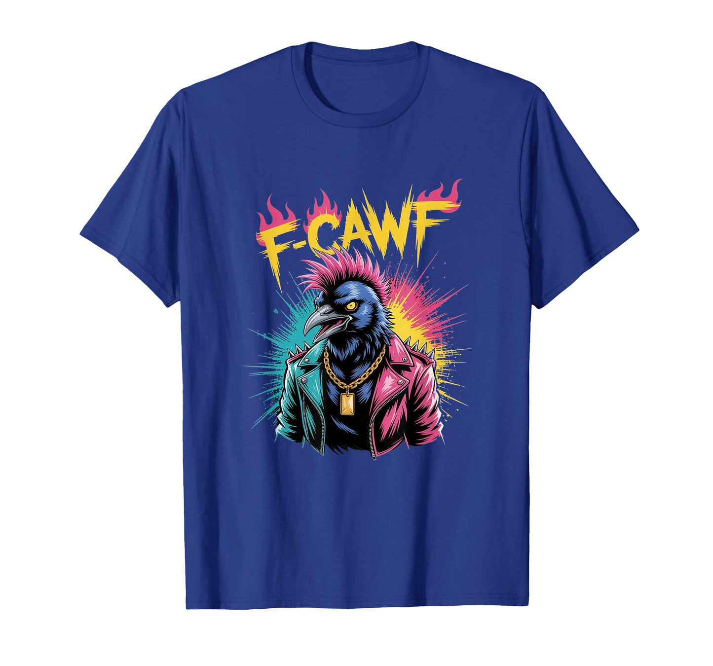 F-Caw-F Funny Crow Punk Raven Graffiti Adult Humor Gift T-Shirt