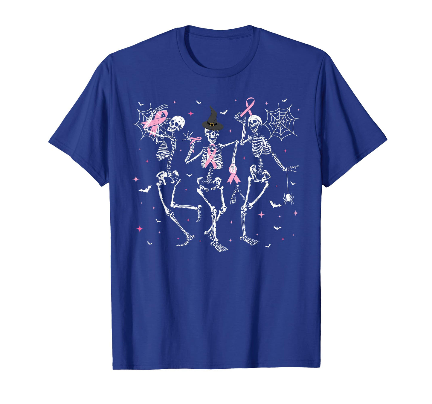 Pink Ribbon Halloween Breast Cancer Awareness Skeleton T-Shirt