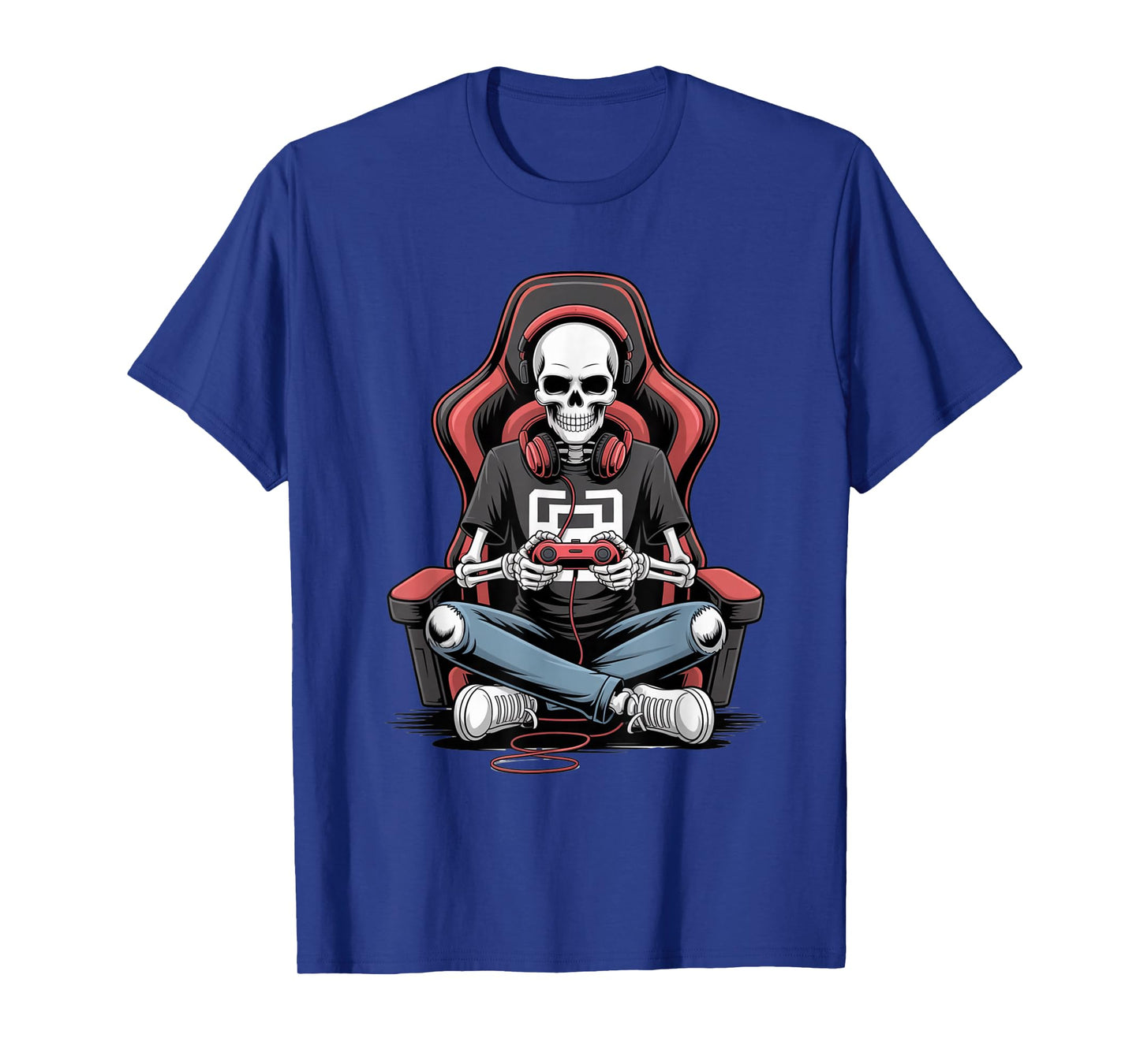 Halloween Skeleton Gamer Funny Gaming Look with Headphones T-Shirt