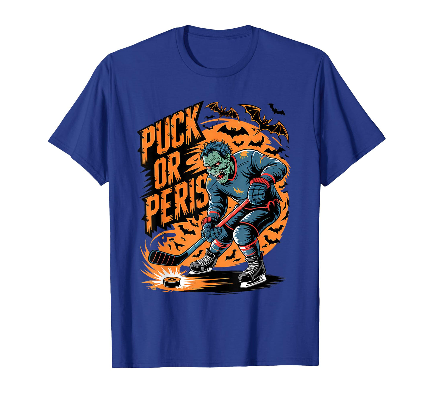 Puck Or Peris Funny Zombie Halloween T-Shirt