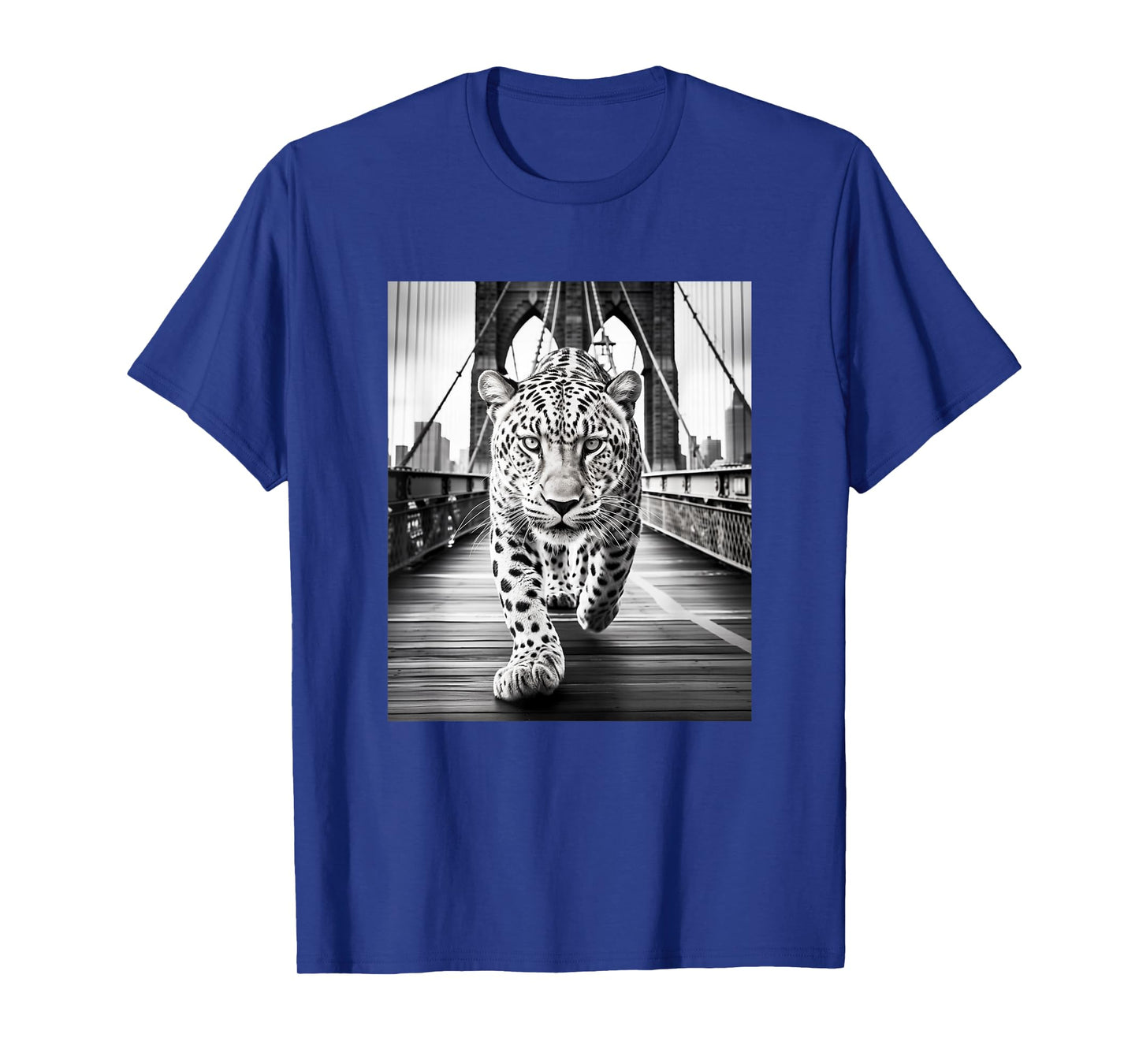 Cheetah Brooklyn Bridge T-Shirt - Bold NYC Graphic Tee T-Shirt