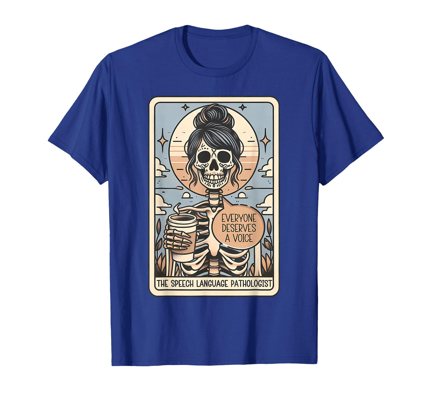 Skeleton Speech Language Pathologist Tarot Card Halloween T-Shirt