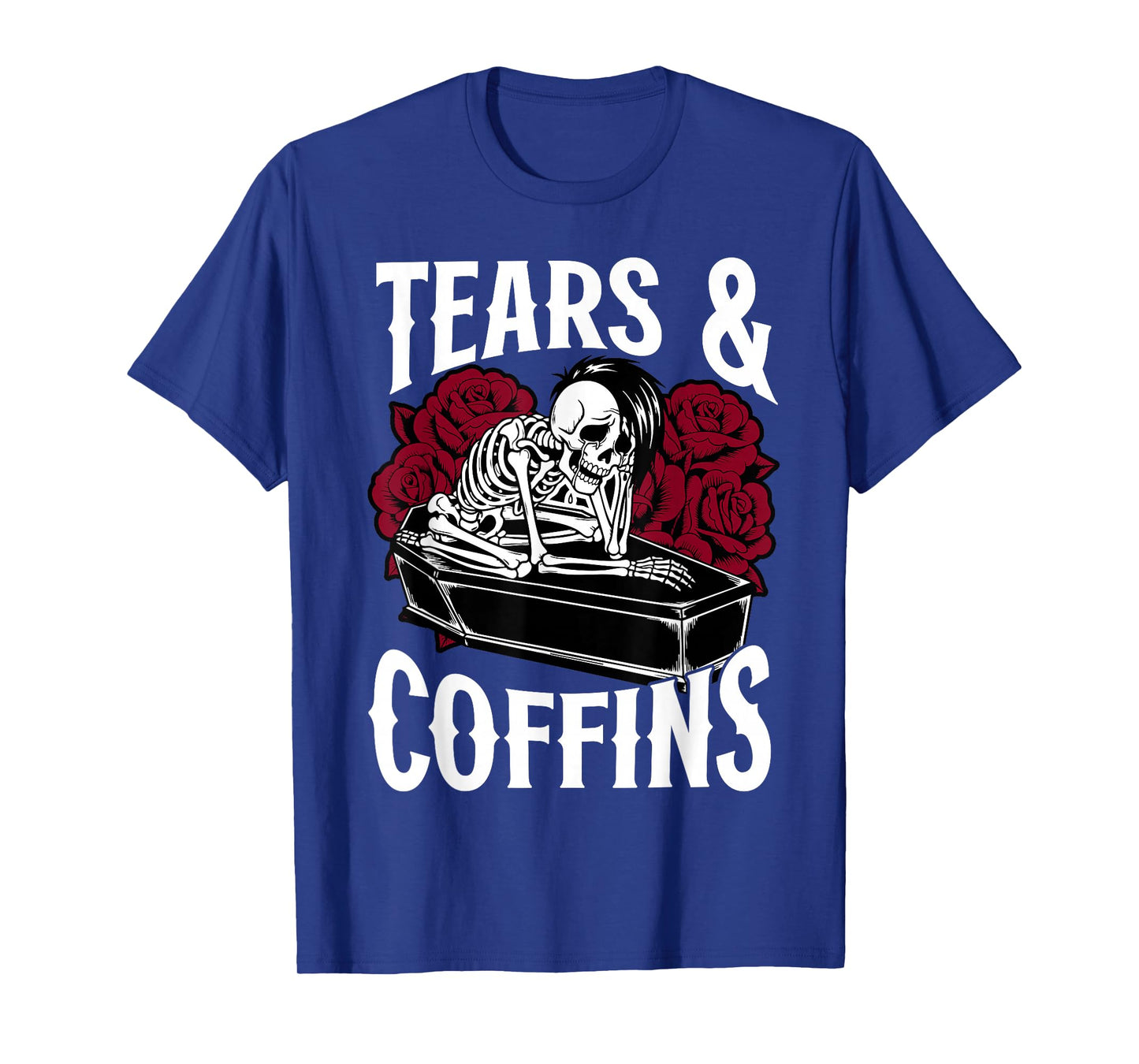 Tears and Coffins Emo Gothic Skeleton Aesthetic T-Shirt