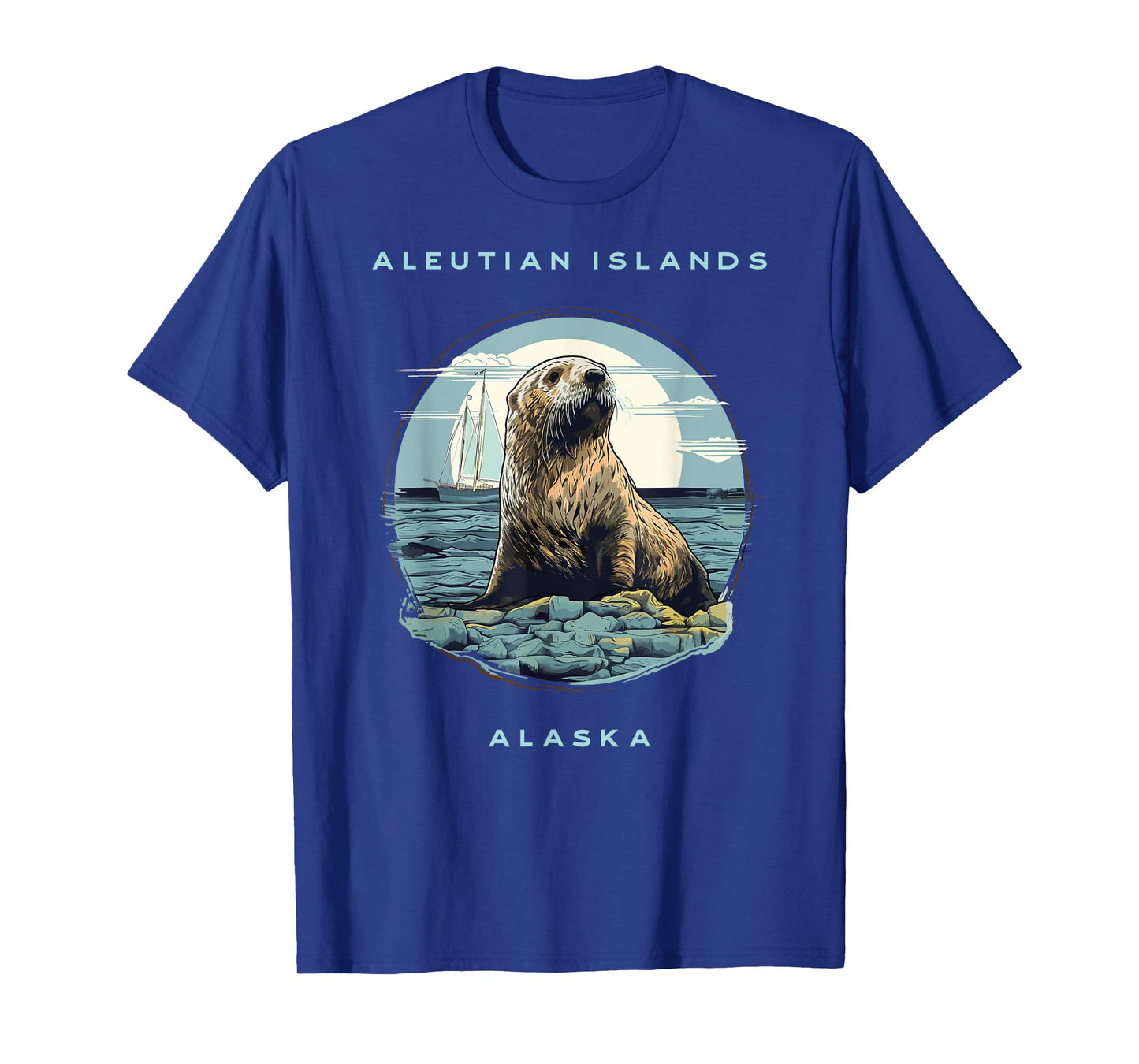 Aleutian Islands Alaska Vintage Coastal Sea Otter T-Shirt