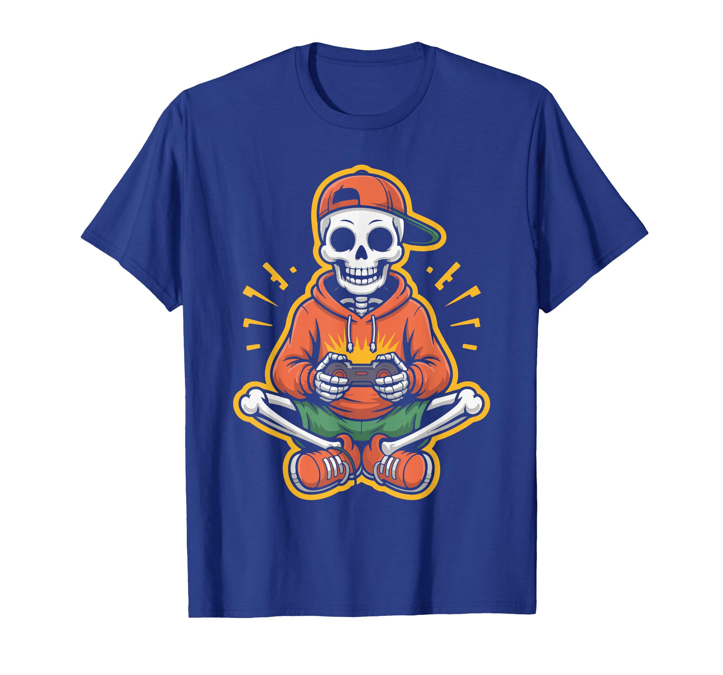 Gamer Skeleton Halloween Controller Design for Men Women T-Shirt